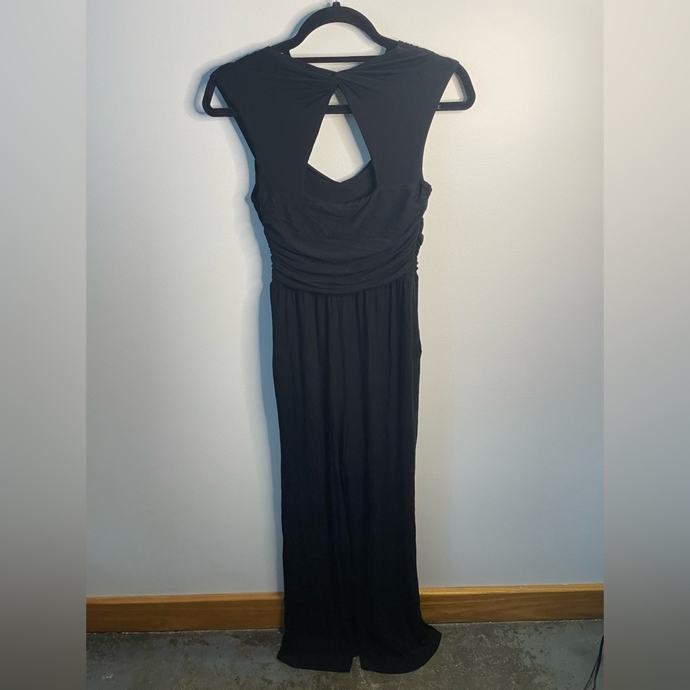 Anthropologie Moulinette Soeurs Black Molly Knit Jumpsuit Wide Leg Quiet Luxury - Picture 12 of 12